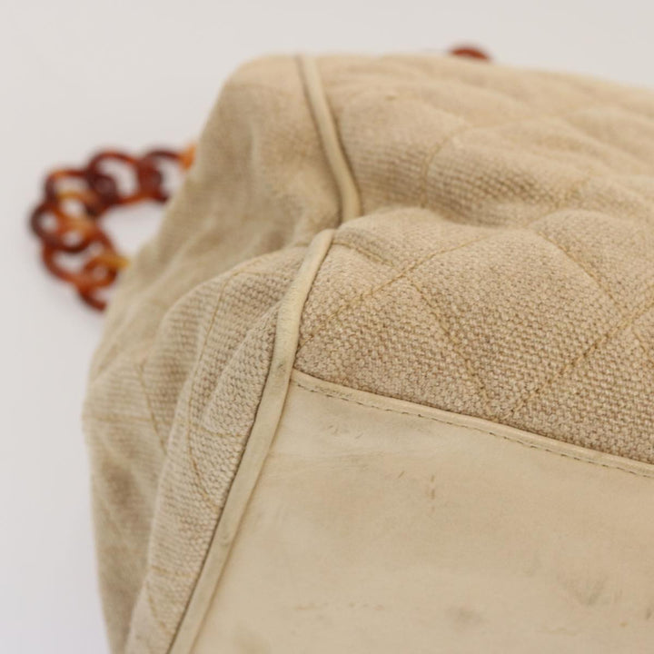 Chanel Tote Bag Canvas Beige CC Auth 69969