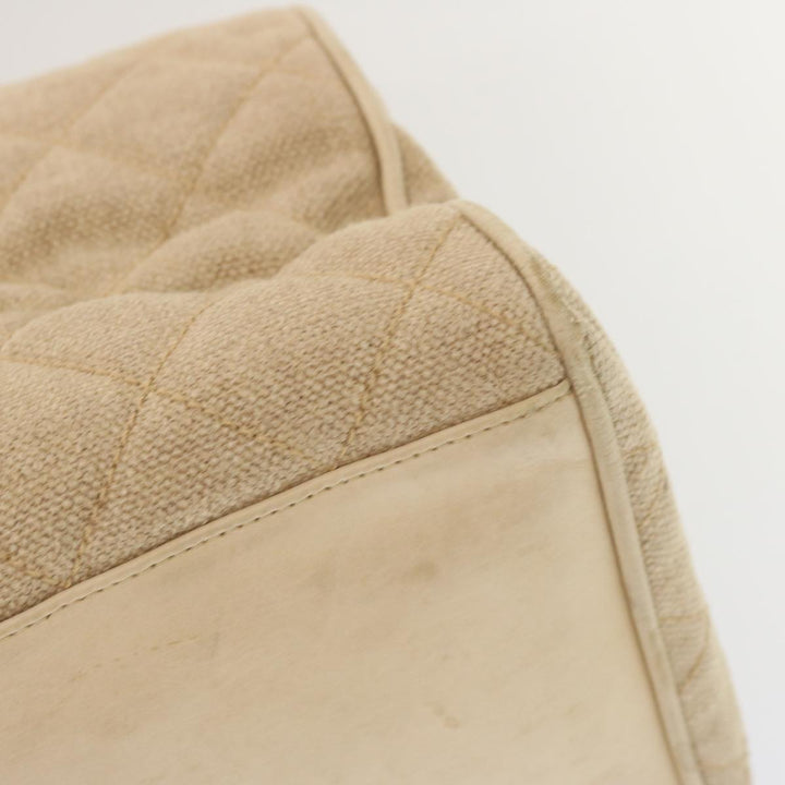 Chanel Tote Bag Canvas Beige CC Auth 69969