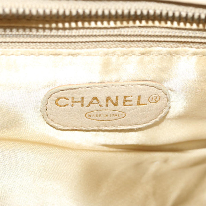 Chanel Tote Bag Canvas Beige CC Auth 69969