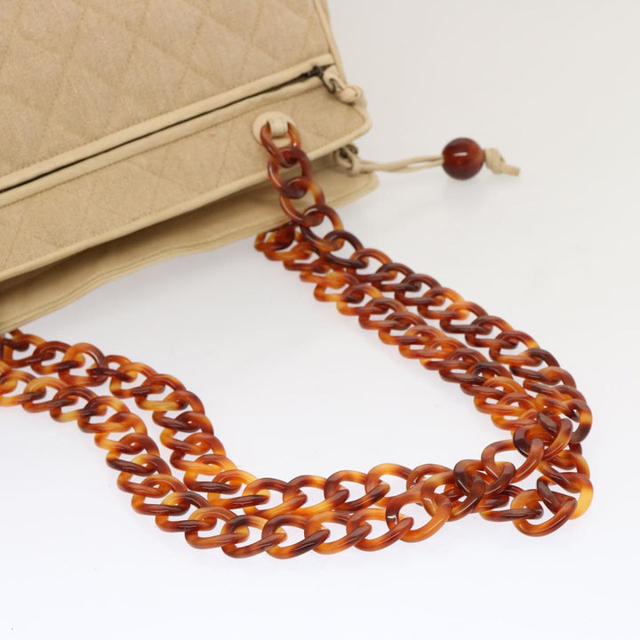 Chanel Tote Bag Canvas Beige CC Auth 69969
