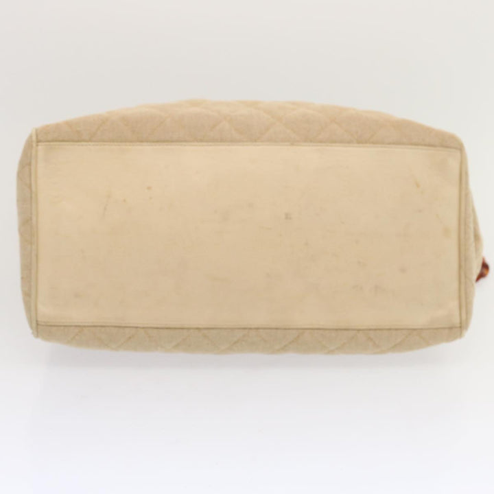 Chanel Tote Bag Canvas Beige CC Auth 69969