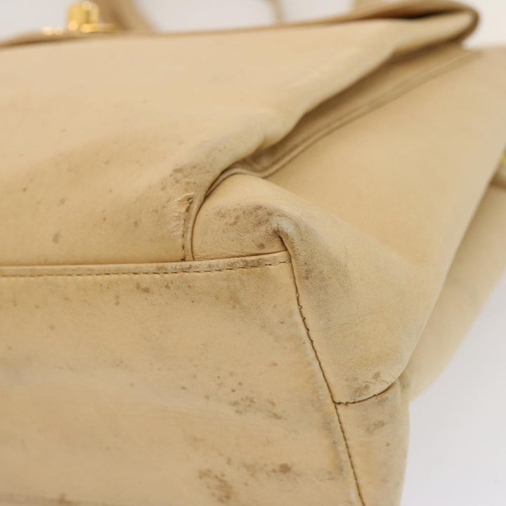Top Quality Chanel Chain Tote Bag Leather Beige CC Auth 69975A