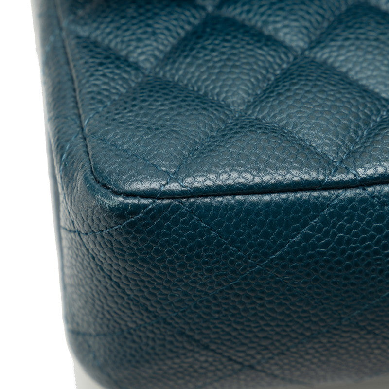 Top Quality Chanel Mattrase 25 Coco Double Flap Chain Shoulder Bag Blue Silver Caviar S  CHANEL