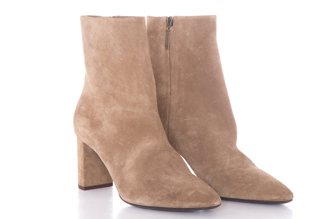 Saint Laurent Suede Taupe Booties SZ 40