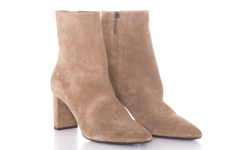 Saint Laurent Suede Taupe Booties SZ 40