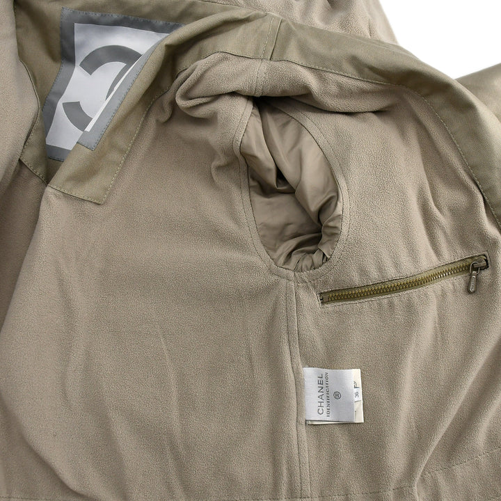 Top Quality Chanel Sport Line Hooded Coat Beige #36