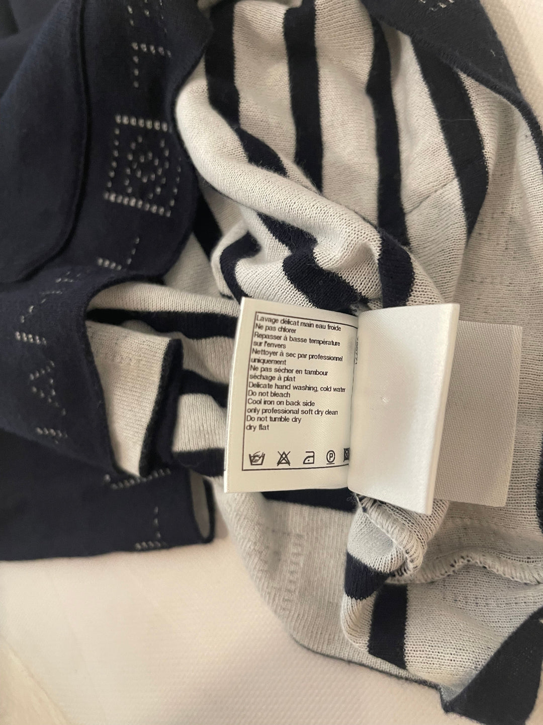 Top Quality Chanel 09P Navy and White Sleeveless Hoodie Top with Logo Details Size FR 42 (UK 14)