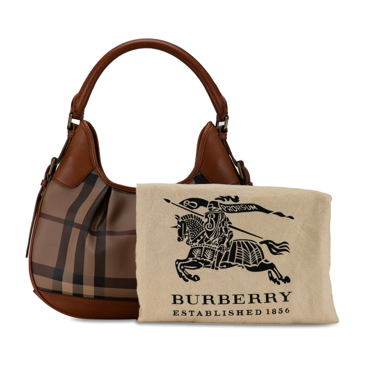 BURBERRY Smoked Check Brooklyn Hobo Hobo Bag