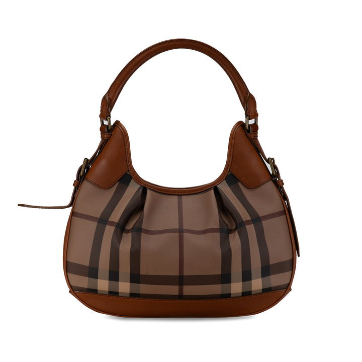 BURBERRY Smoked Check Brooklyn Hobo Hobo Bag
