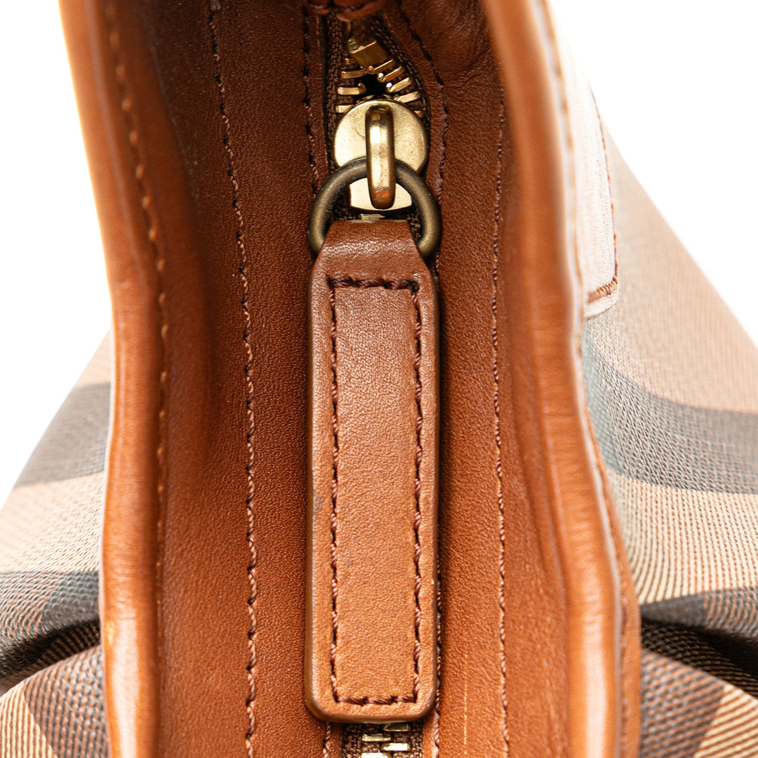 BURBERRY Smoked Check Brooklyn Hobo Hobo Bag