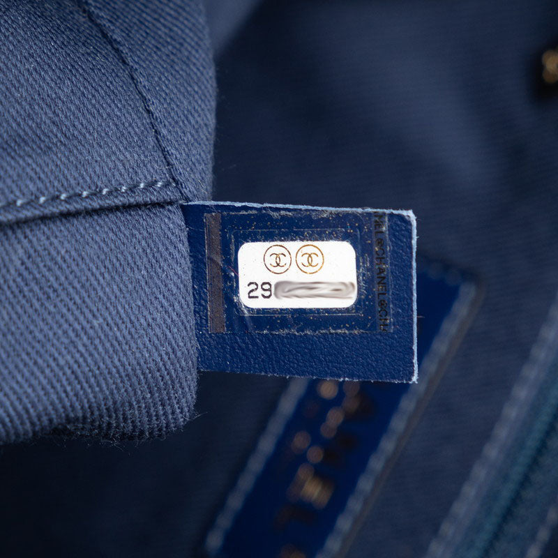 Top Quality Chanel Denim Doverville PM Shoulder Bag Navy Canvas Leather  Chanel