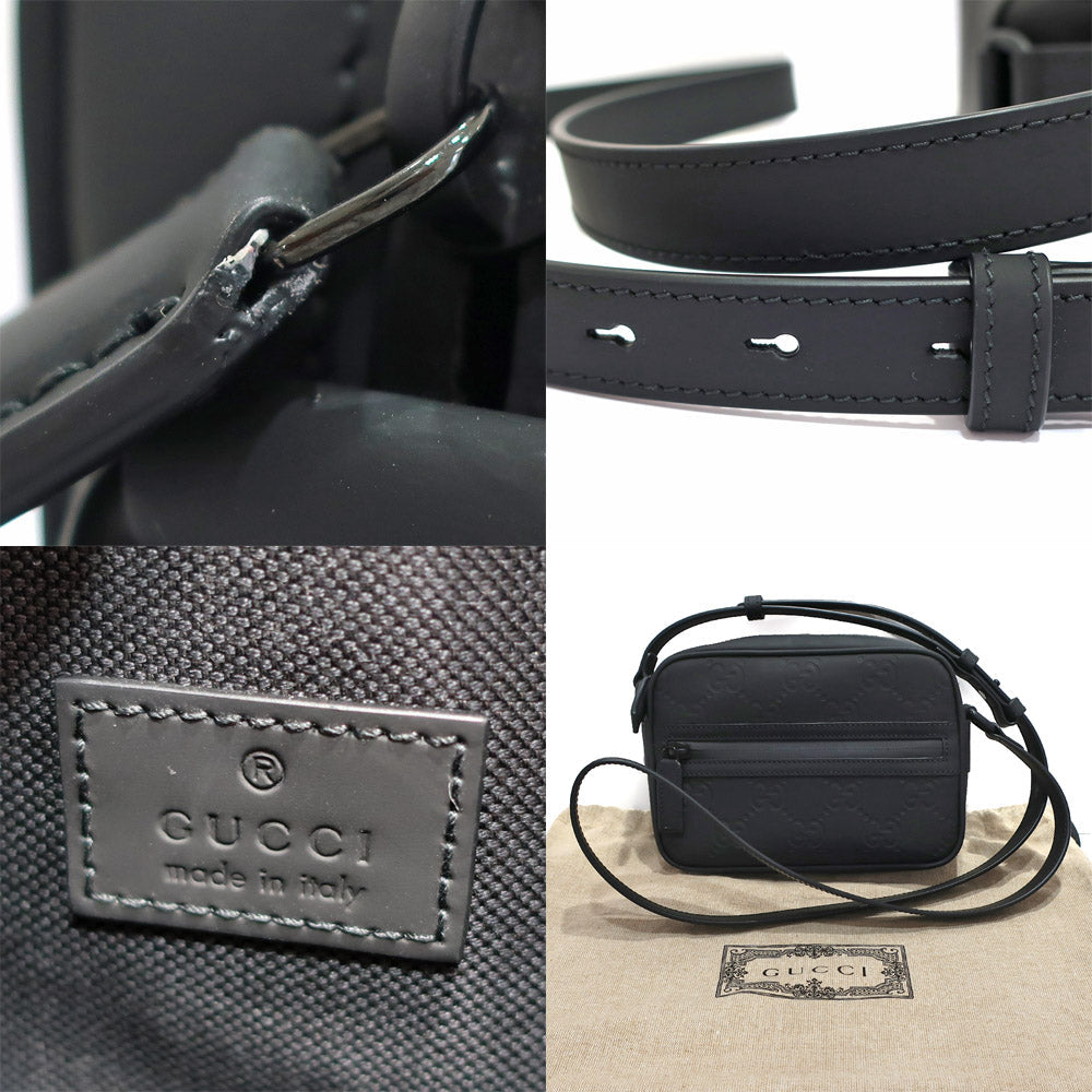 Gucci GG Laver Effect 771231 Black Crossbody