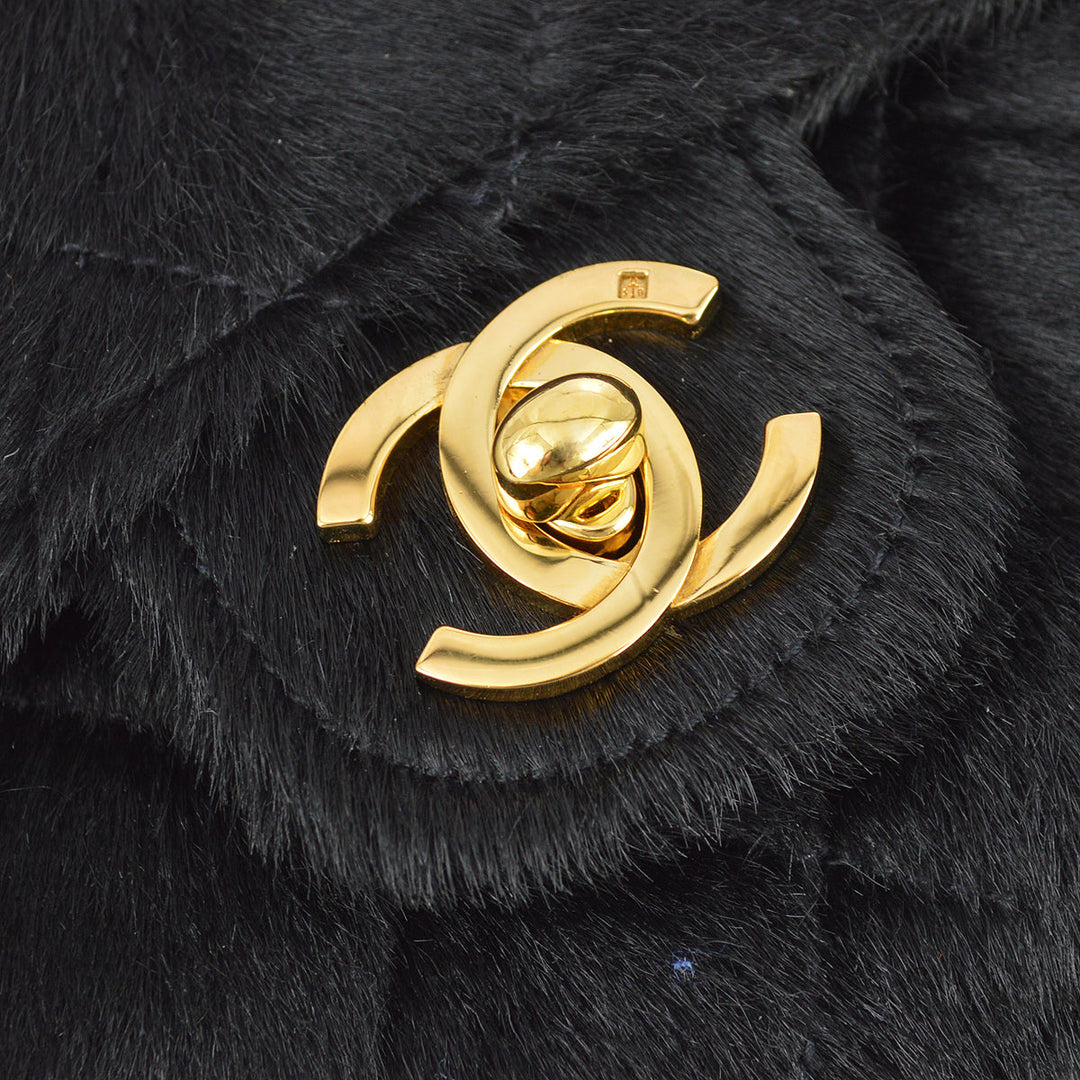 Top Quality Chanel 1991-1994 * Black Pony Hair Classic Flap Micro Handbag