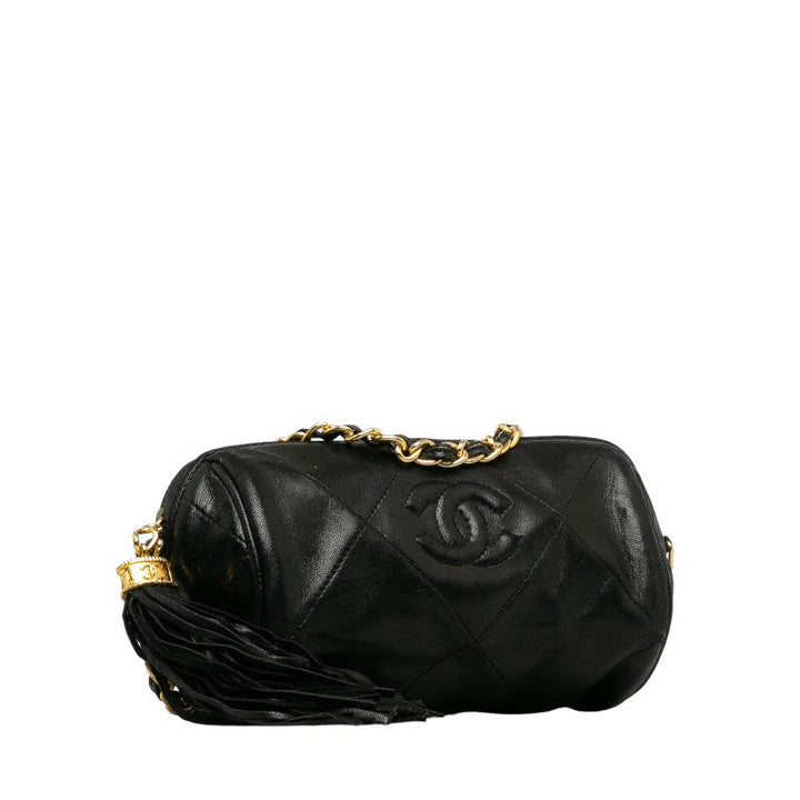 Top Quality Chanel Matrases Cocomark Tassel Mini Chain houlder Bag Black   CHANEL