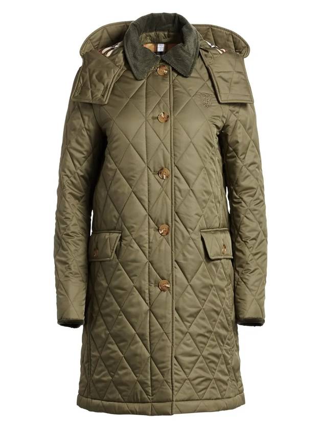 Burberry WoMen's Dereham Long Quilted Jacket Green