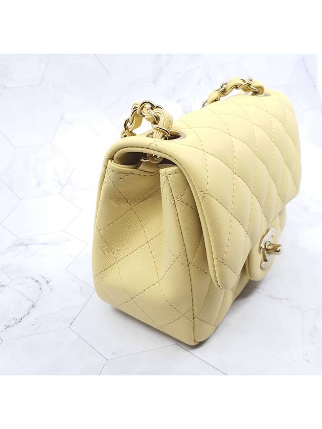 Mini Flap Lambskin Cross Bag Light Yellow Chanel