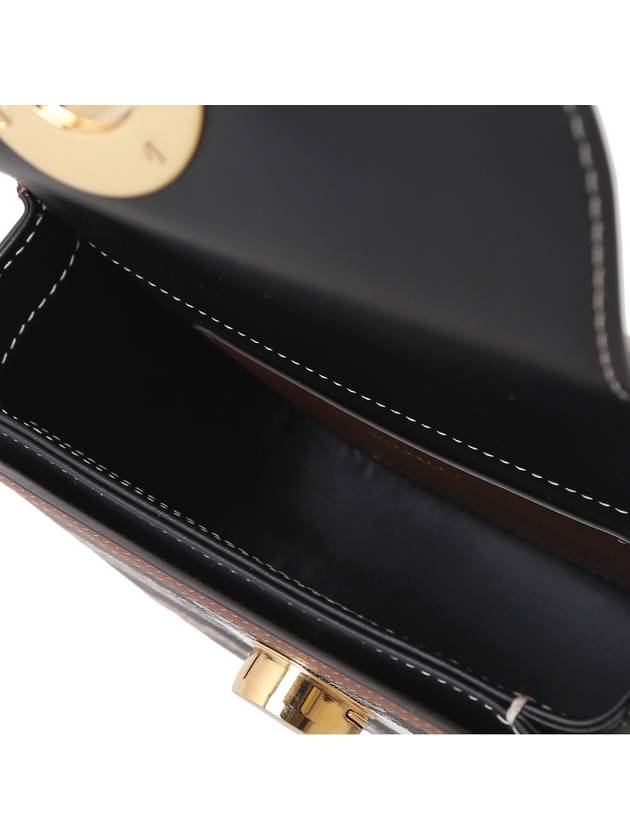 Burberry Elizabeth Check Leather Small Shoulder Bag Brown