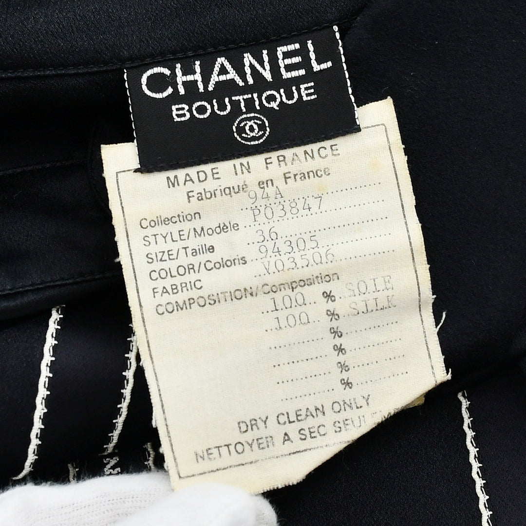 Top Quality Chanel Fall 1994 logo-print silk shirt #36