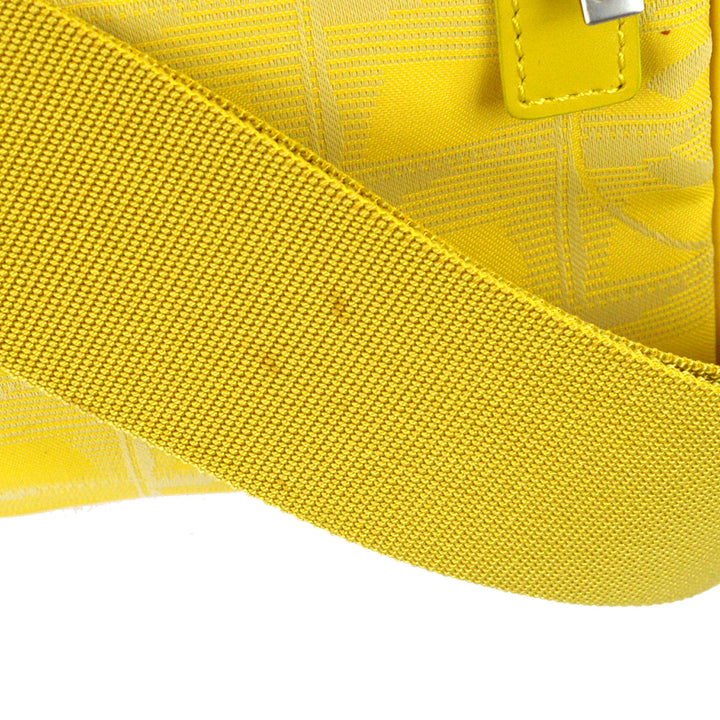 Top Quality Chanel 2001-2003 Yellow Jacquard Nylon New Travel Line Shoulder Bag