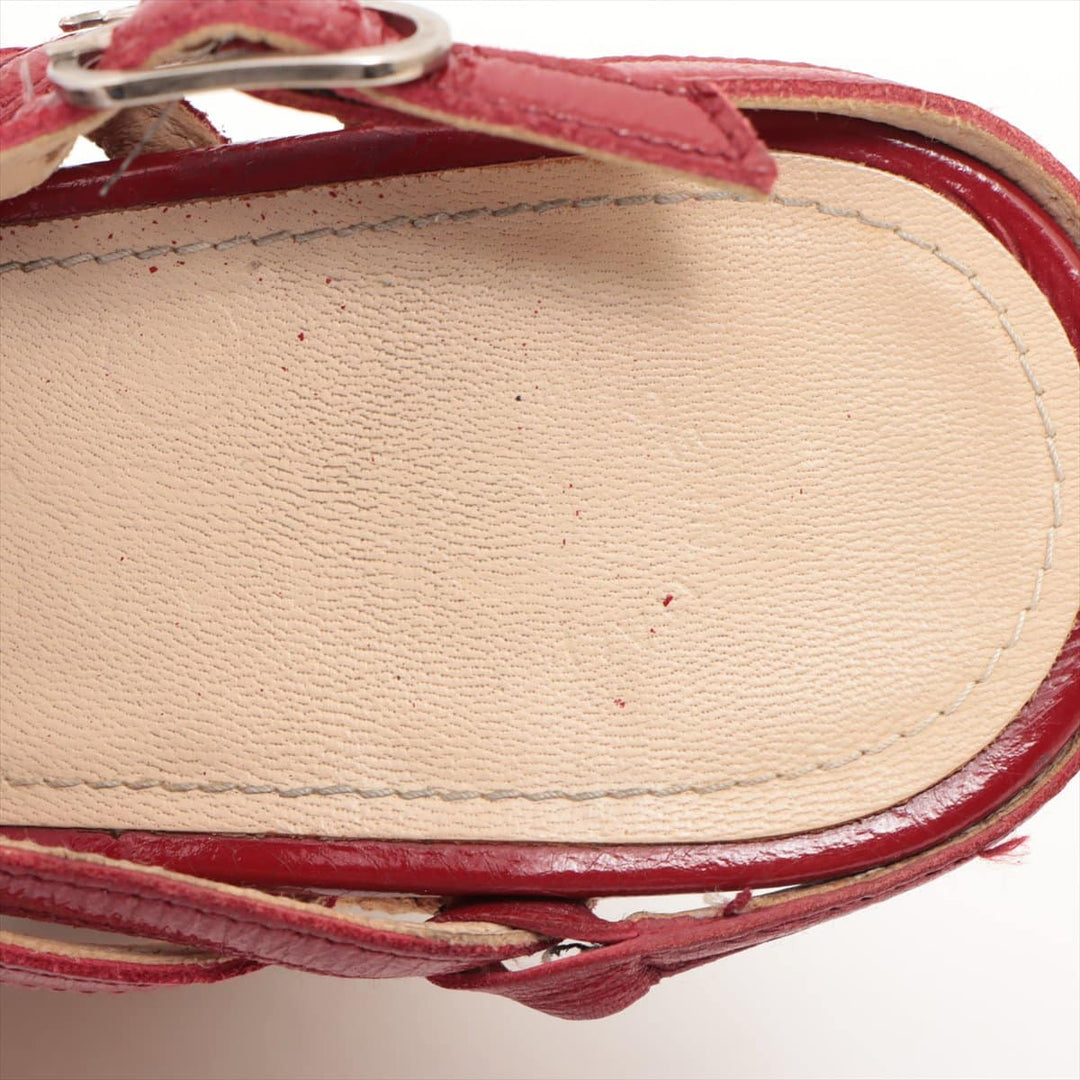 Top Quality Chanel Patent Leather Sandal 35 1/2  Red Ride