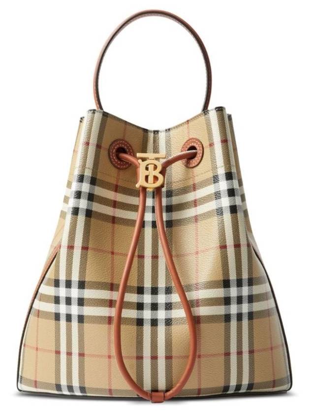 Burberry TB Check Print Small Bucket Bag Archive