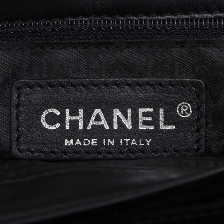 Top Quality Chanel Camelia Belbet X Leather Chain Shoulder Bag Black Silver G