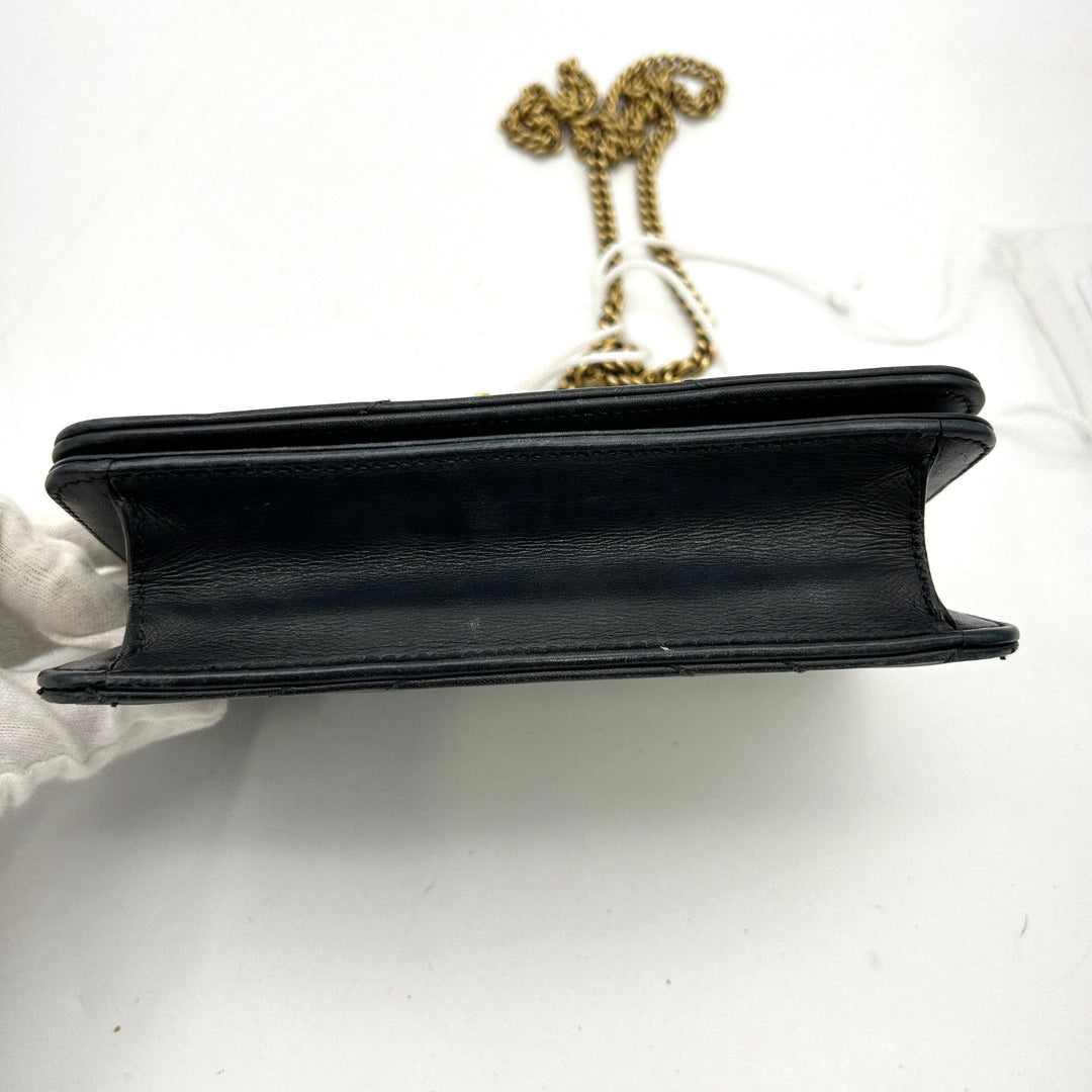 GUCCI Black Mini GG Marmont Crossbody Bag LA30889