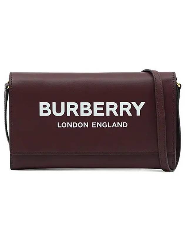 Burberry Logo Detachable Strap Shoulder Bag Burgundy