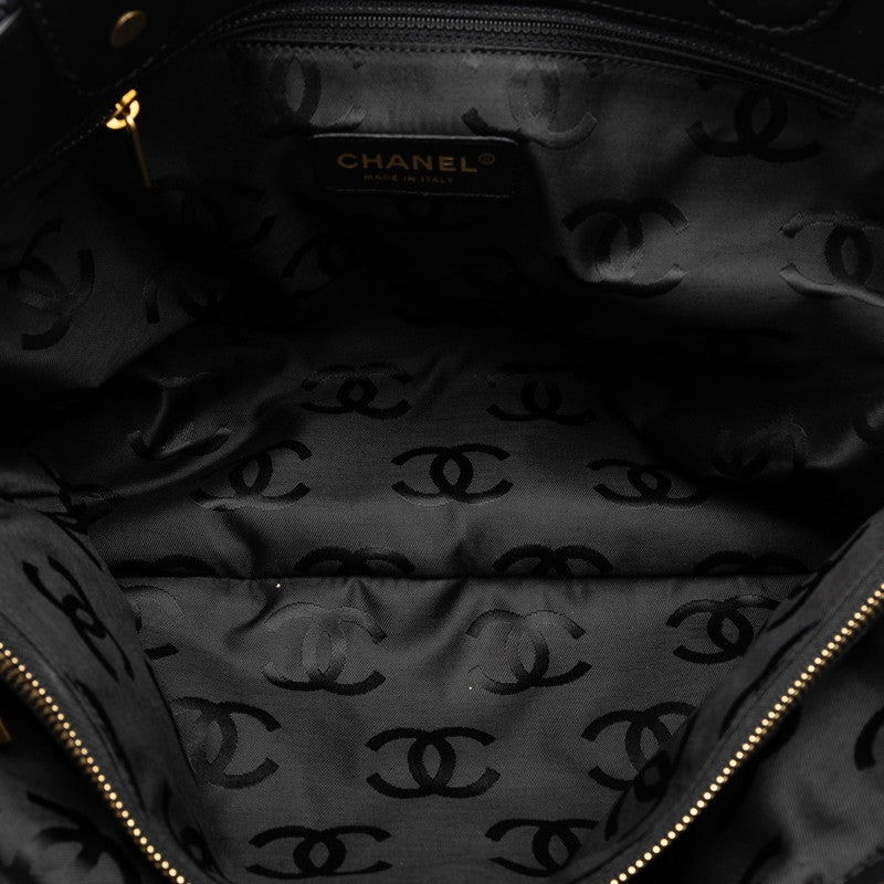 Top Quality Chanel Black Straw Chain Tote Handbag