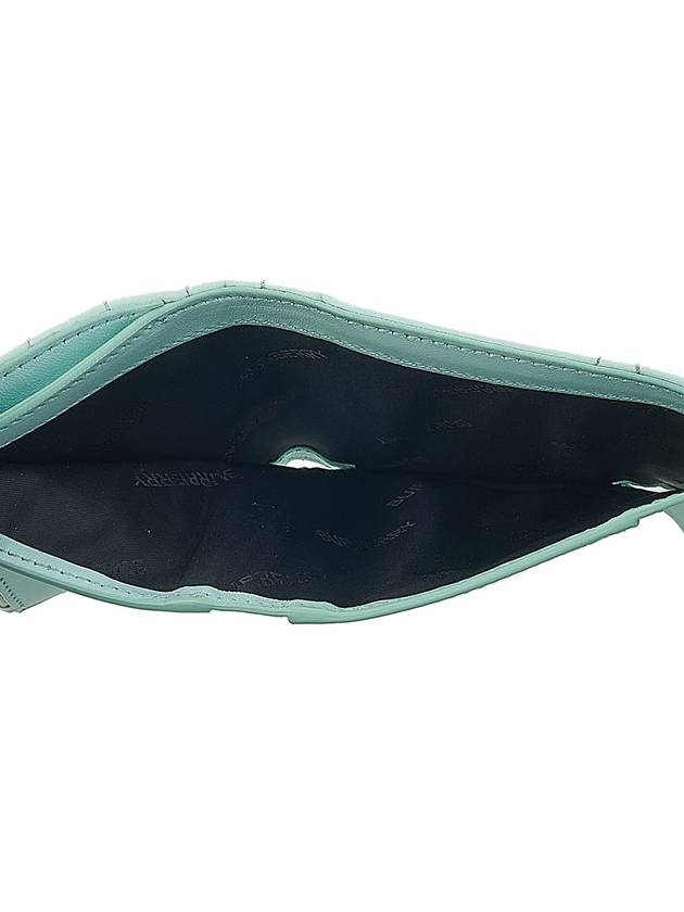 Burberry Lola Quilted Tri-Fold Half Wallet Blue