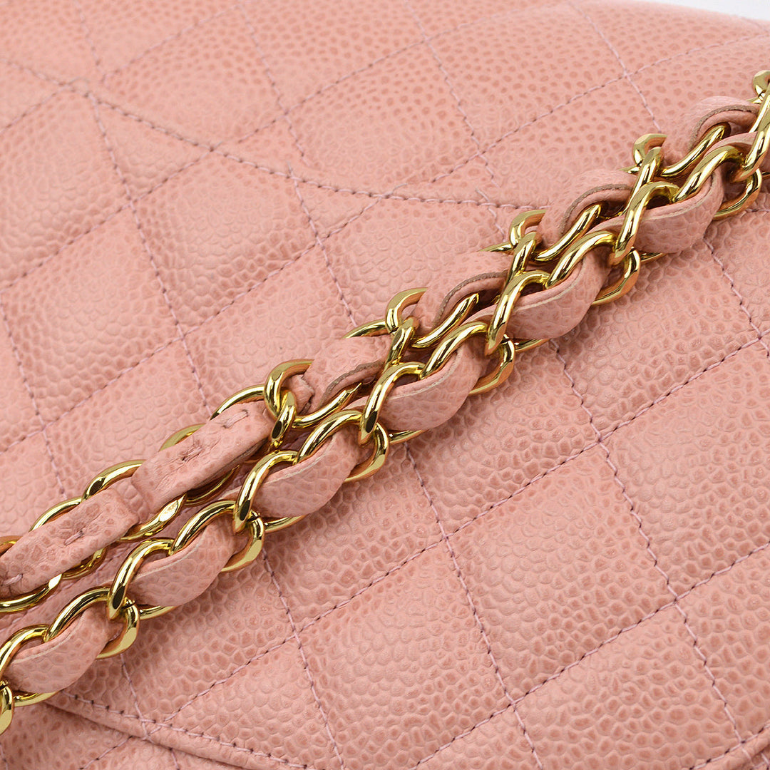 Top Quality Chanel Pink Caviar Medium Classic Double Flap Shoulder Bag