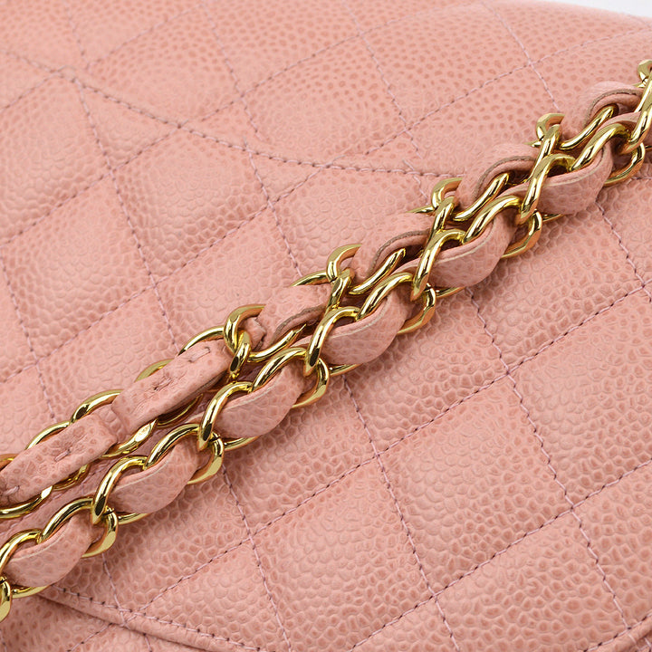 Top Quality Chanel Pink Caviar Medium Classic Double Flap Shoulder Bag