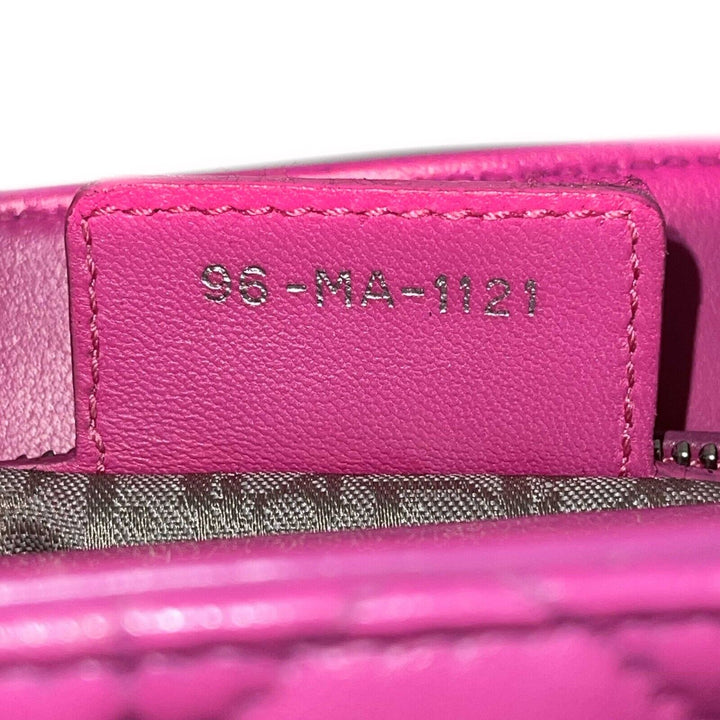 Dior Lady Dior Cannage Medium Rani Pink Top Handle Shoulder Strap