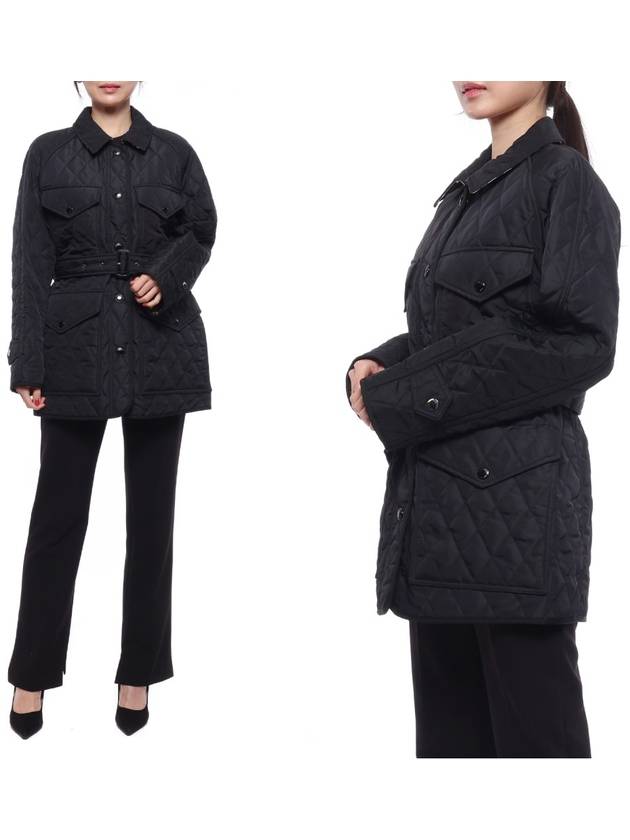Burberry Diamond Quilted Nylon Canvas Field Jacket Black