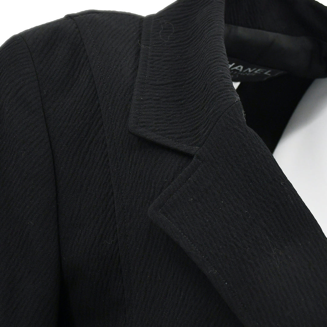 Top Quality Chanel Double Breasted Jacket Black 98A #38