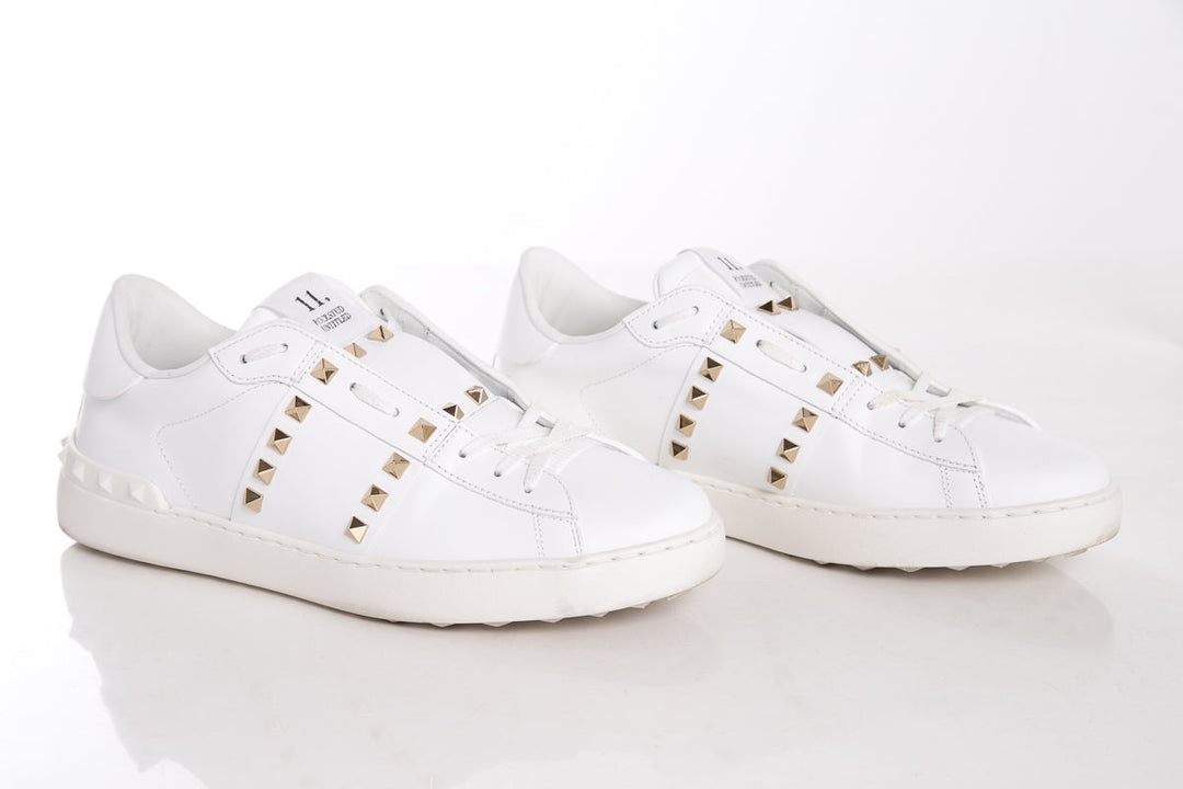 Valentino White Rockstud  Sneakers SZ 42