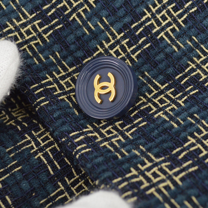 Top Quality Chanel Single Breasted Jacket Navy 95A #36