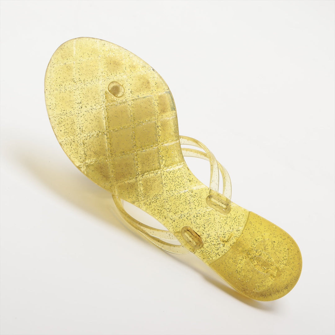 Top Quality Chanel Coco Camellia Laver Beach Sandal 36  Yellow Earl