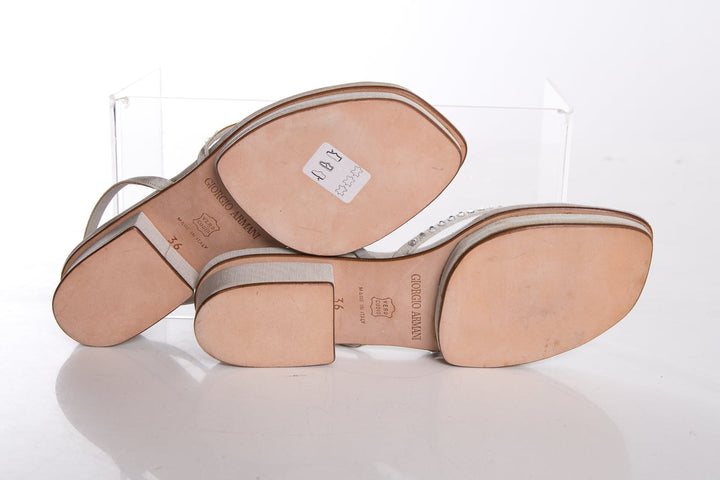 Giorgio Armani Gray Sandals SZ 36