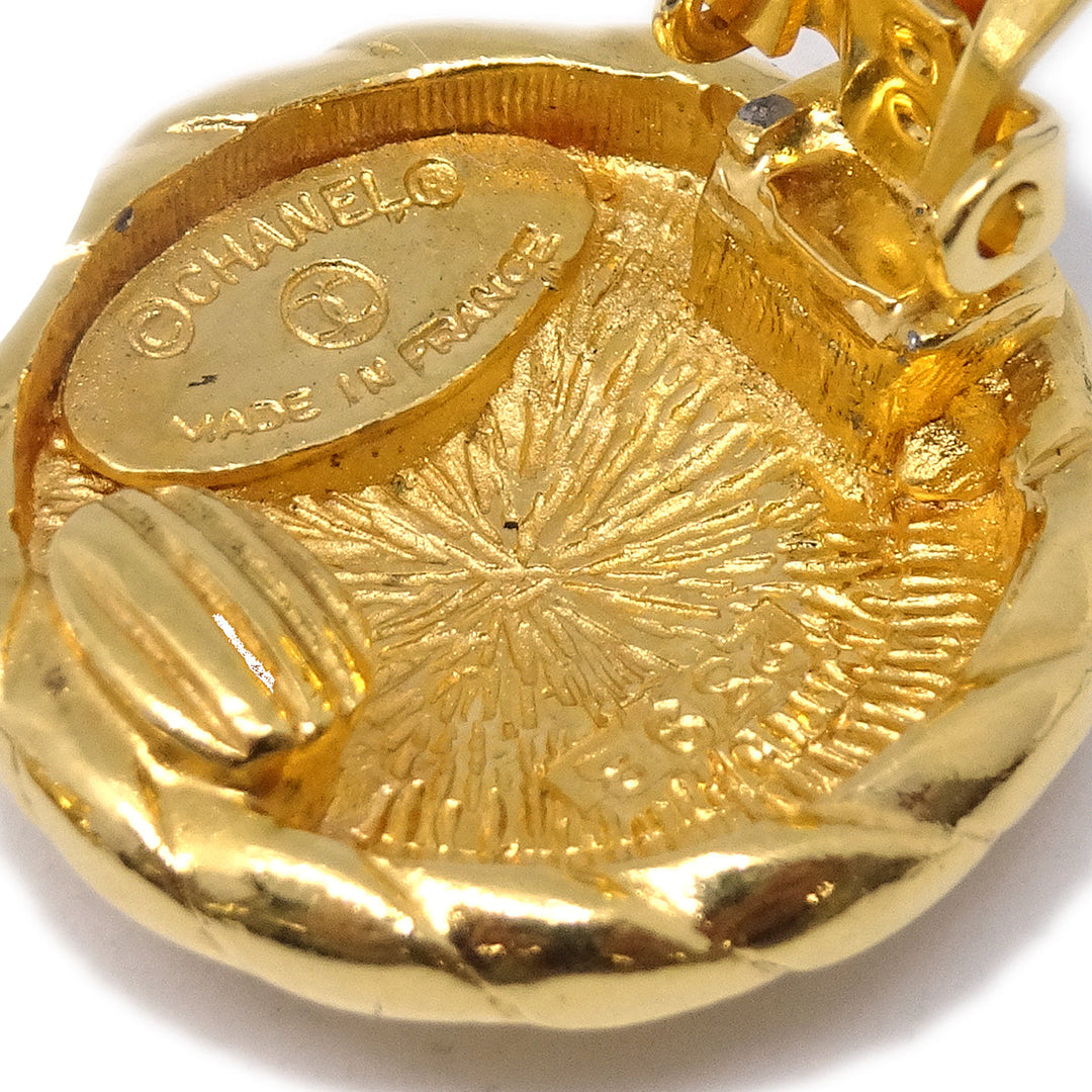 Top Quality Chanel Gold Button Earrings Clip-On 23