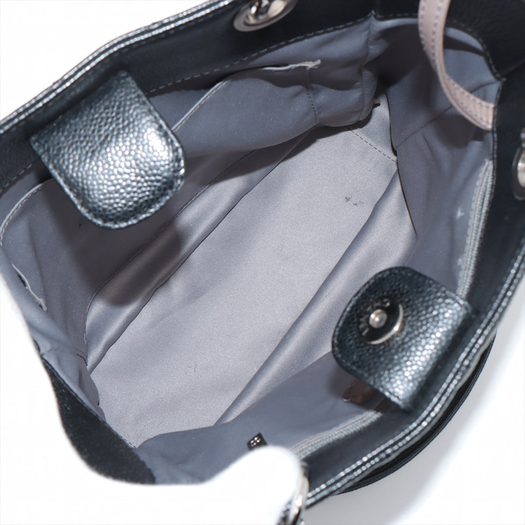 Top Quality Chanel PST Caviar S Tote Top Bag Black Silver Gold  15th