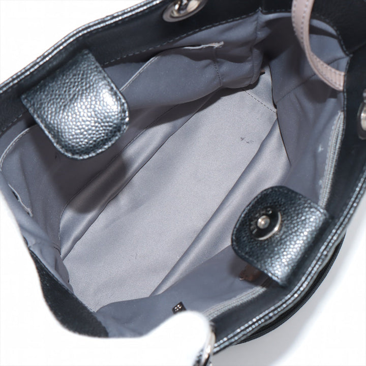 Top Quality Chanel PST Caviar S Tote Top Bag Black Silver Gold  15th