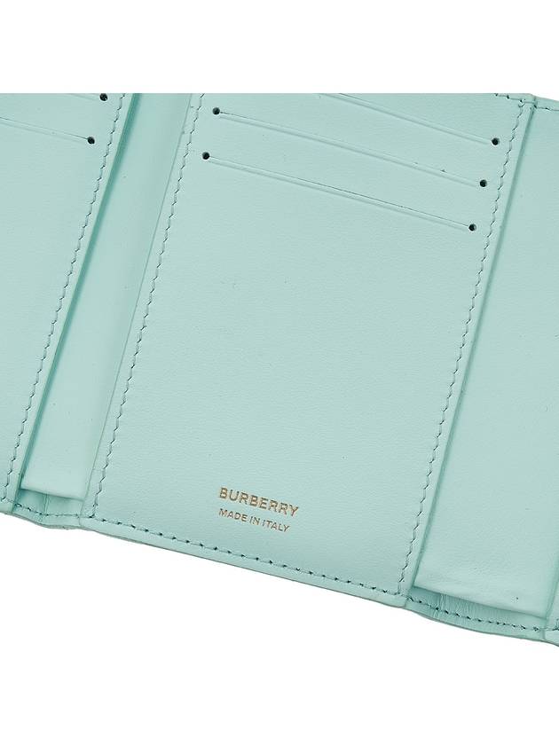 Burberry Lola Quilted Tri-Fold Half Wallet Blue