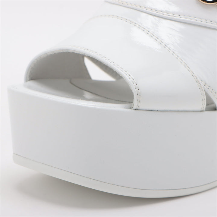 Top Quality Chanel Coco 23AW Patent Leather Sandal 35C  White G45016 Crample