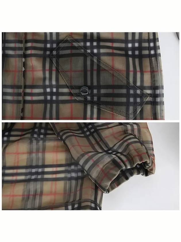 Burberry WoMen's Vintage Check Mesh Raincoat Archive Beige