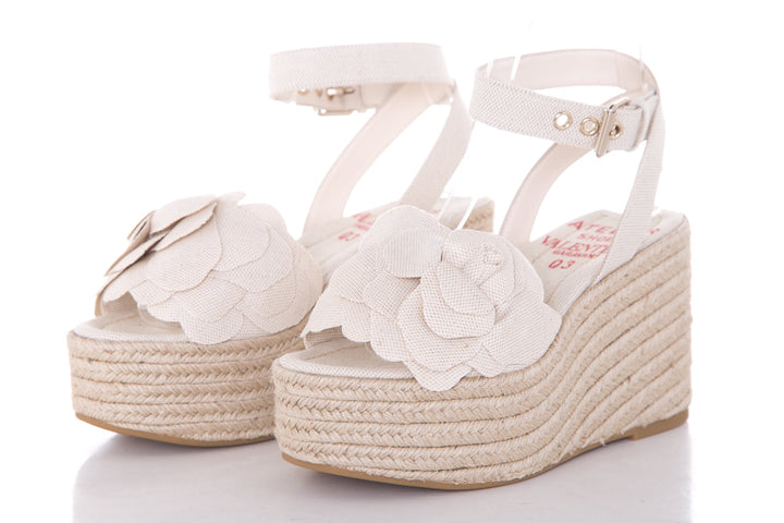 Valentino Atelier Woven Flower Espadrille Wedge SZ 36.5