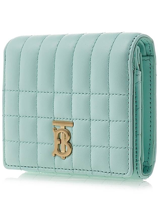 Burberry Lola Quilted Tri-Fold Half Wallet Blue