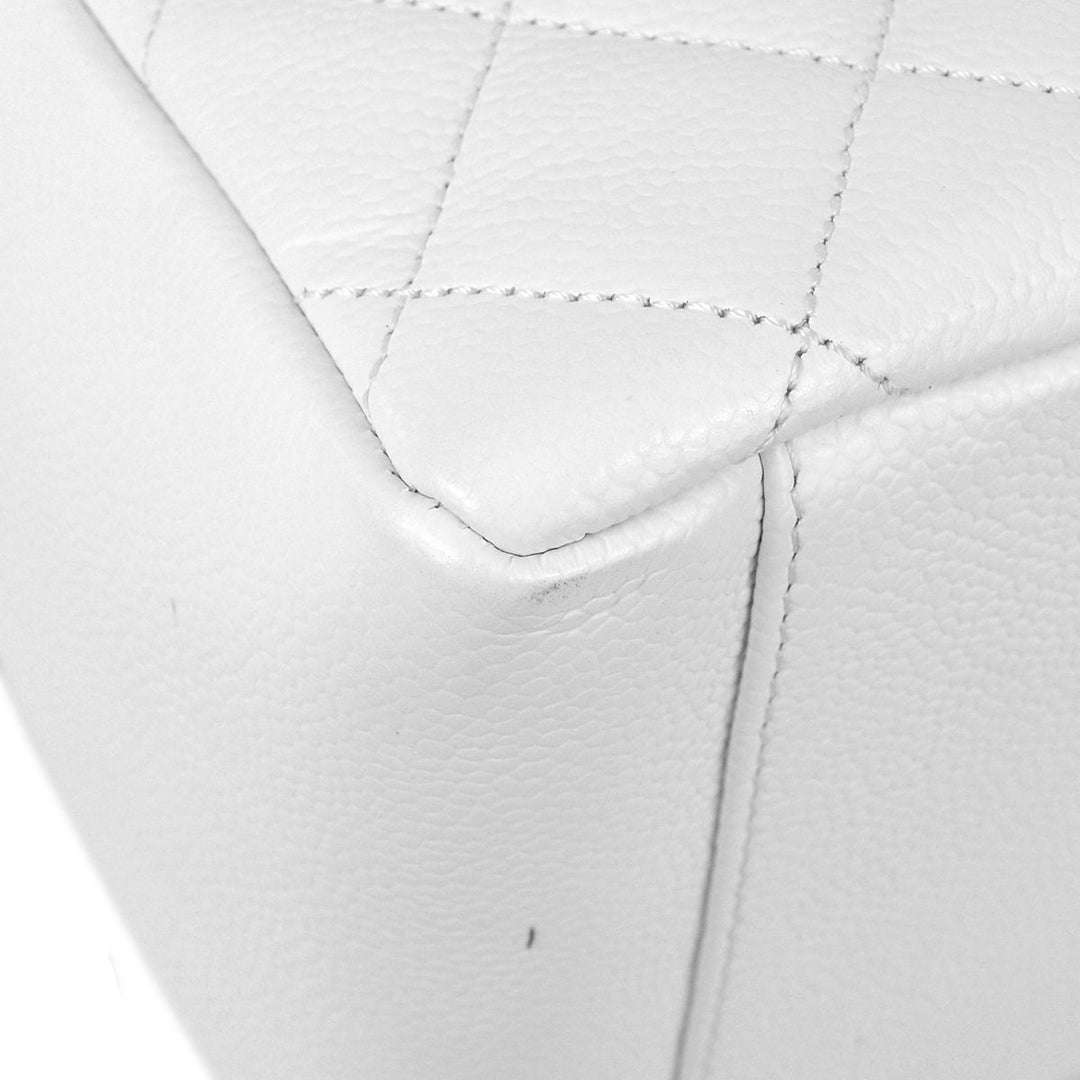 Top Quality Chanel White Caviar Grand Shopping Tote GST Chain Handbag