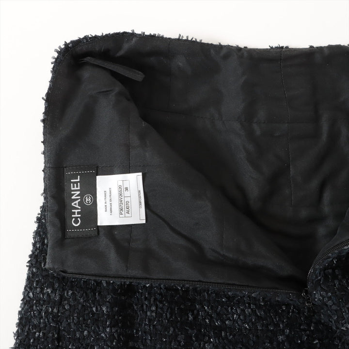 Top Quality Chanel Coconut Button P36 Wool x Nylon Setup 36/38  Black Twid