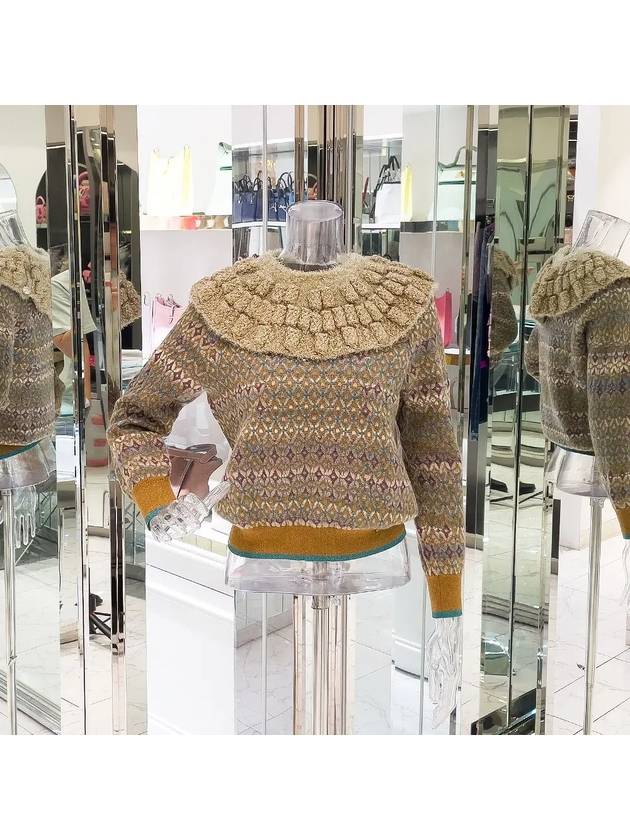 19A Workshop Collection Pullover Neck Cape 38 Beige Multi 4ET1312 Chanel